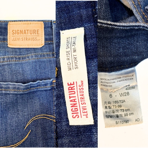 Signature Levi Strauss & Co. Mid-Rise Denim Shorts Size 28 - Picture 6 of 6